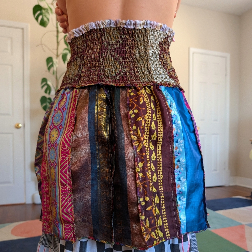 Colorful Patchwork Strapless Top - image 7